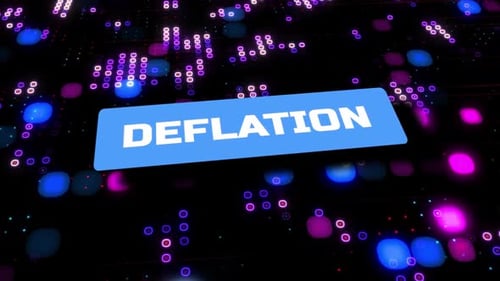Deflation Text Animation on Abstract Futuristic Digital Background