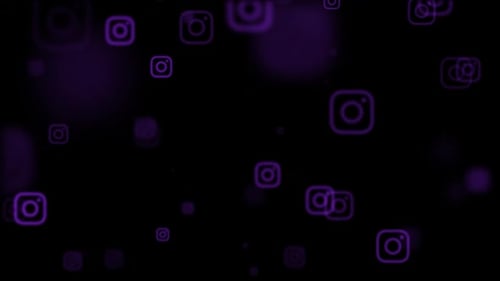 İnstagram icon particles flying