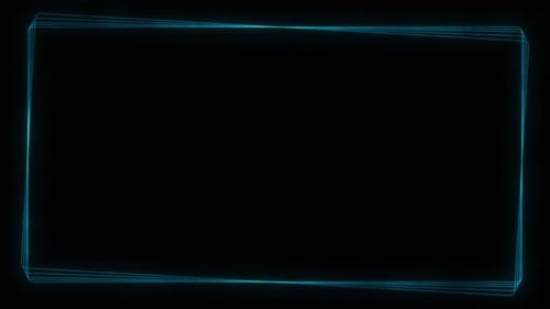 Animated Blue Neon Line Frame Border Loop