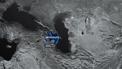 Animated World Map Highlight for Azerbaijan Location