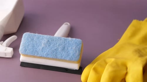 Cleaning Supplies Ready for Housekeeping Close Up