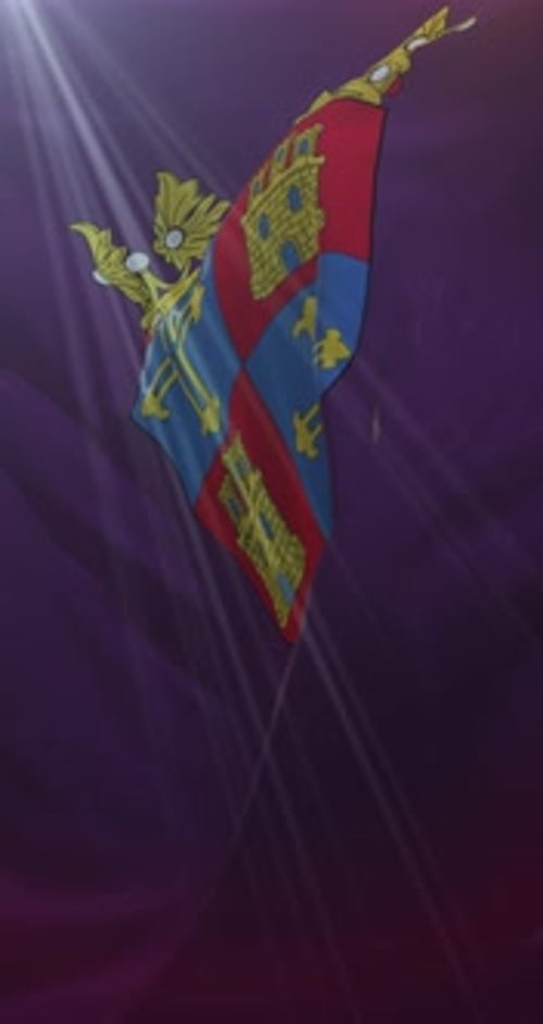 Elegant Animated Royal Coat of Arms on Waving Flag