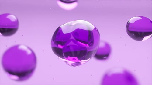 3d Abstract Background with Floating Translucent Purple Spheres on a Purple Backdrop