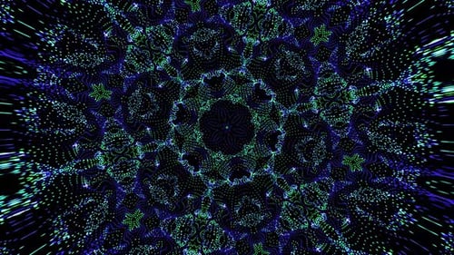 Abstract Digital Particle Kaleidoscope Animation