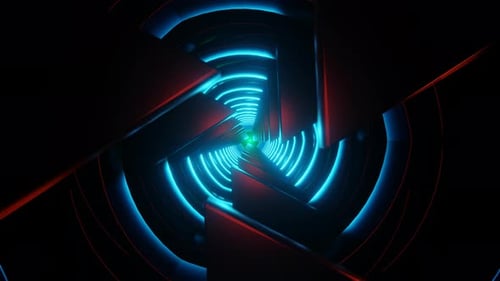 Flashes Dance Rhythmically in a Neon VJ Loop Backdrop