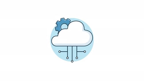 4k Cloud Server Concept Animation Video
