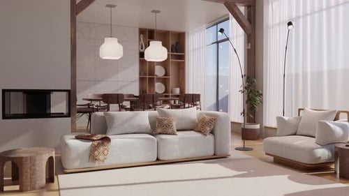 Modern Living Room Interior With Natural Light