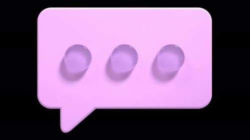 3D speech bubble animation. Empty speech bubble. Chat 3d render. Social media notification icon