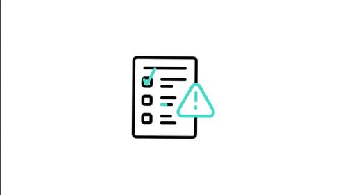Animated Checklist with Warning Icon for Corporate Tasks