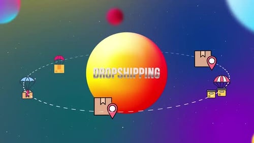 Icônes de dropshipping avec animation de style 3D Orbit