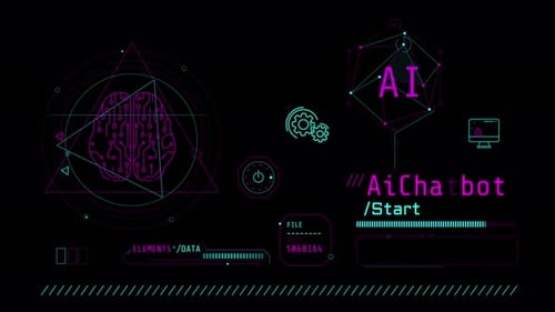 Animation of Infographics About Cognitive Computing and AI Chatbot