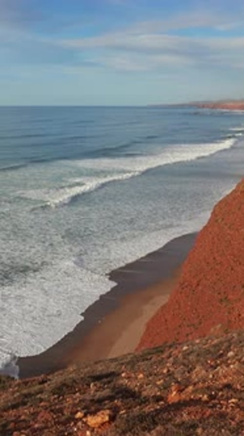 Legzira beach and ocean in Morocco