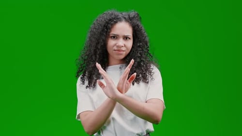 Green Screen Young Lady Says No