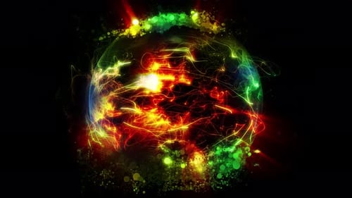 Abstract Glowing Energy Sphere Particle Animation