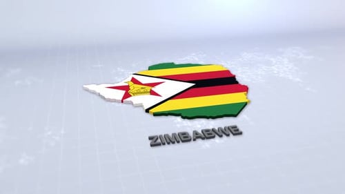 Zimbabwe Map With Flag
