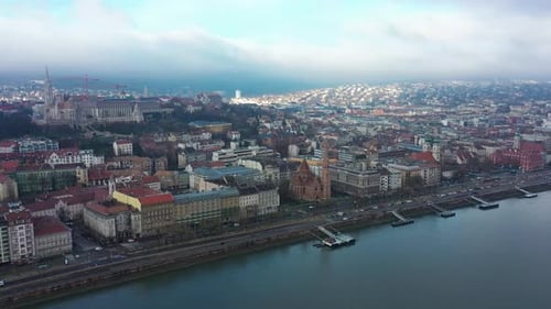 Vista aérea sobre Budapest, Hungría