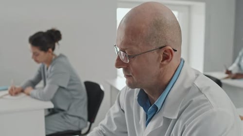 Medical Professionals in a Lecture Hall