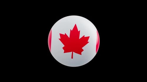 Rotating 3D Canadian Flag Sphere