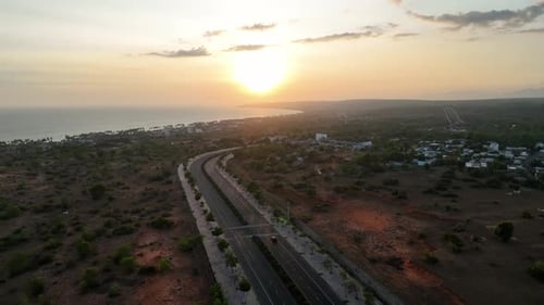 road at sunset