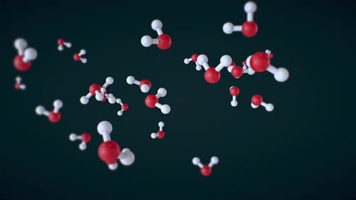 Floating H2O Water Molecules Science Background Loop