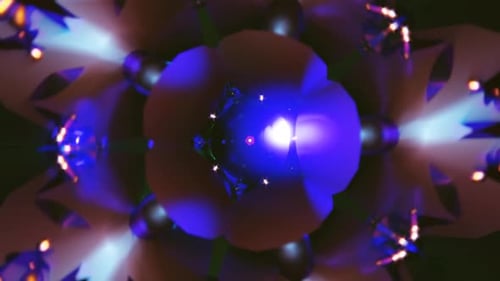 Abstract Seamless Loop with Strobe Lights and Geometric Transformations