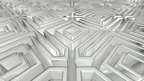 Abstract Silver Metallic Geometric Pattern Seamless Loop