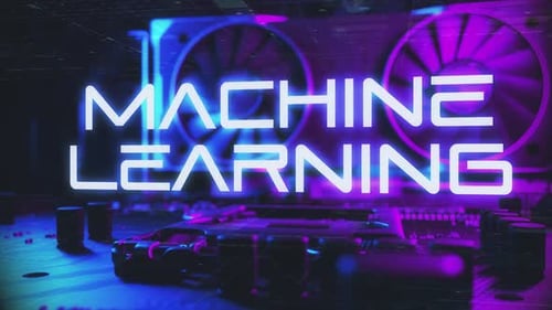 Machine Learning - Futuristic Technology Motherboard Type Animation