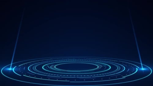 Hologram Virtual Interface Display Blue Scan Display Technology Spotlight User Interface HUD Circle