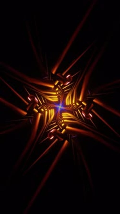 Vertical Video Neon Lights Dance Hypnotically in a Vivid and Psychedelic VJ Loop