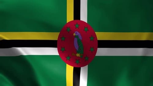 Dominica National Flag Waving Loop