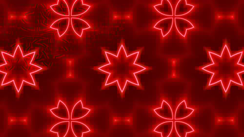 abstract neon color motion dance on mandala design ,flowing light disco motion background