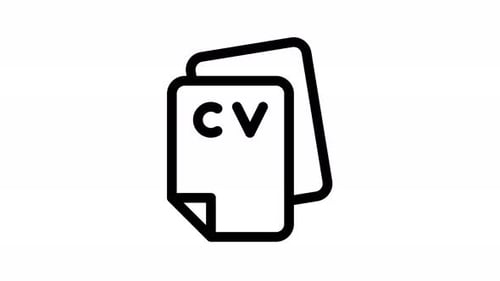 Animated Resume Curriculum Vitae Document Line Icon
