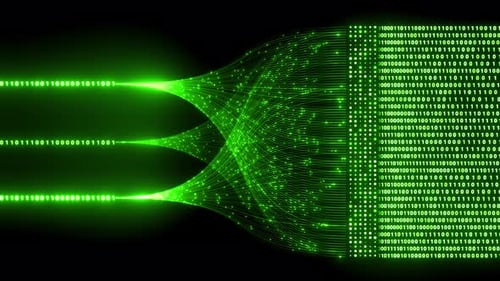 Vídeo abstrato do processo de processamento e download de dados do servidor big data/Background