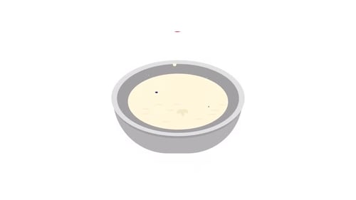 Flat Design Animated Breakfast Bowl with Fruits