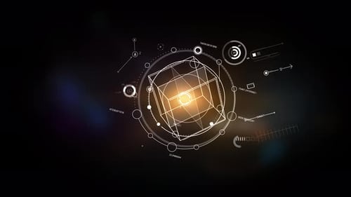 Futuristic Technology Network Data Display Animation