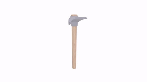 Gray Pickaxe with Wooden Handle
