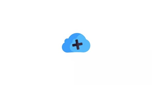 Animated Cloud Plus Icon for Data Upload