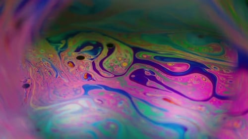 Colorful Abstract Patterns in Swirling Motion, Macro Shot