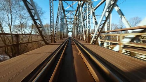 Fast Flight Over the Railway Bridge on FPV Drone