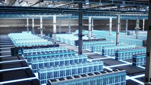 Conectividade global, velocidade da Internet e computadores mainframe de data center
