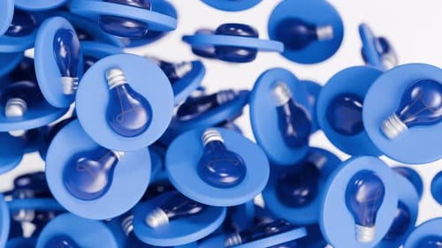 Animated 3D Lightbulbs for Ideas and Innovation Concepts