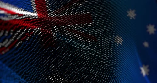 Drapeau australien agitant un bruit de glitch