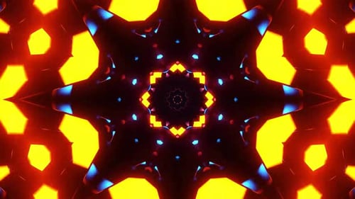 Un kaléidoscope époustouflant de couleurs vives dans un tunnel abstrait dynamique