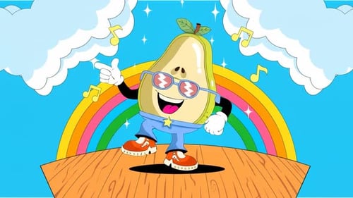 Cheerful Retro Pear Character Dancing Animation