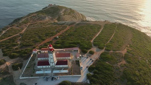 Lighthouse on Cabo Espichel Cape Espichel on Atlantic Ocean