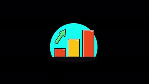 Business Growth and Decline Flat Design Bar Chart Animation