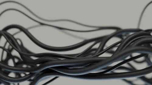 Close-Up View Of A Flexible Black Wire