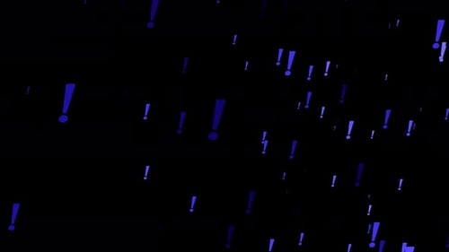 Abstract Blue Exclamation Marks Falling Motion Background