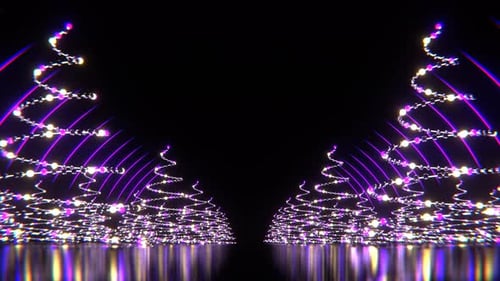 Fond de ruelle de Noël violet et jaune Vj Loop en 4K