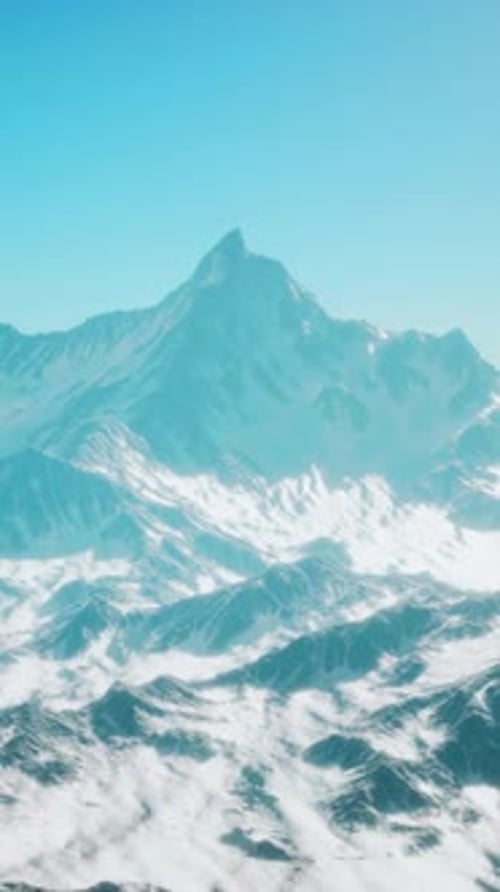 Panoramic View of the Ski Slope with the Mountains